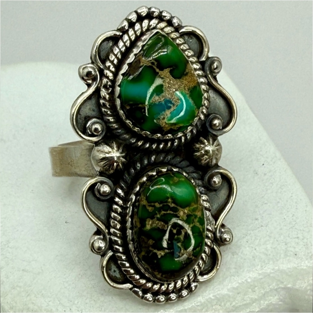 Sonora Gold Turquoise Double -RING - Picture 1 of 7